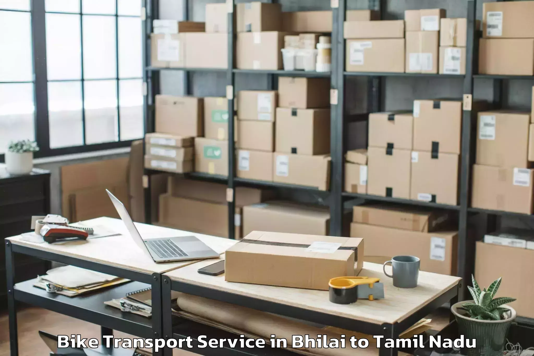 Reliable Bhilai to Tirumullaivasal Bike Transport